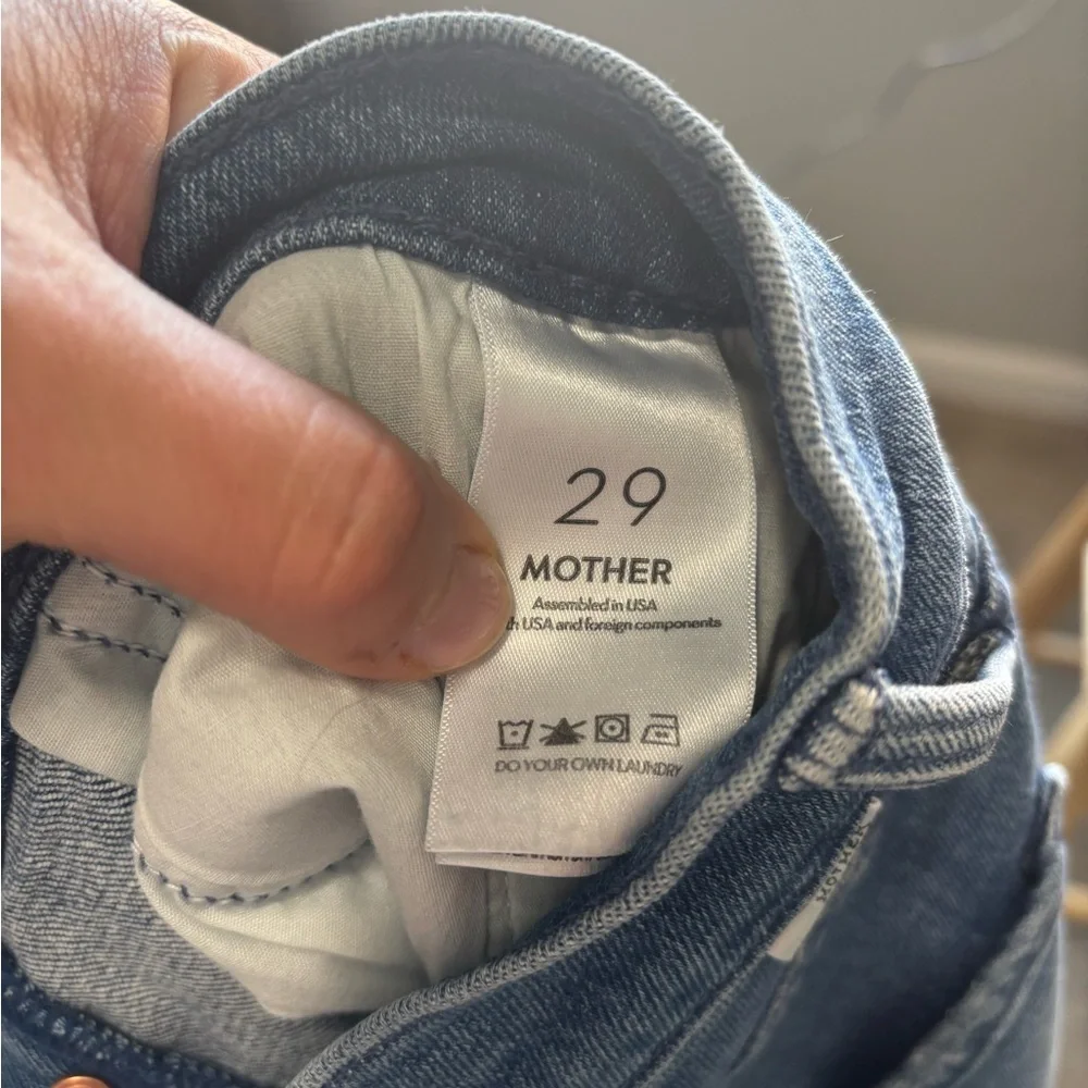 MOTHER women’s Classic Blue Straight Jeans - Picture 4 of 5